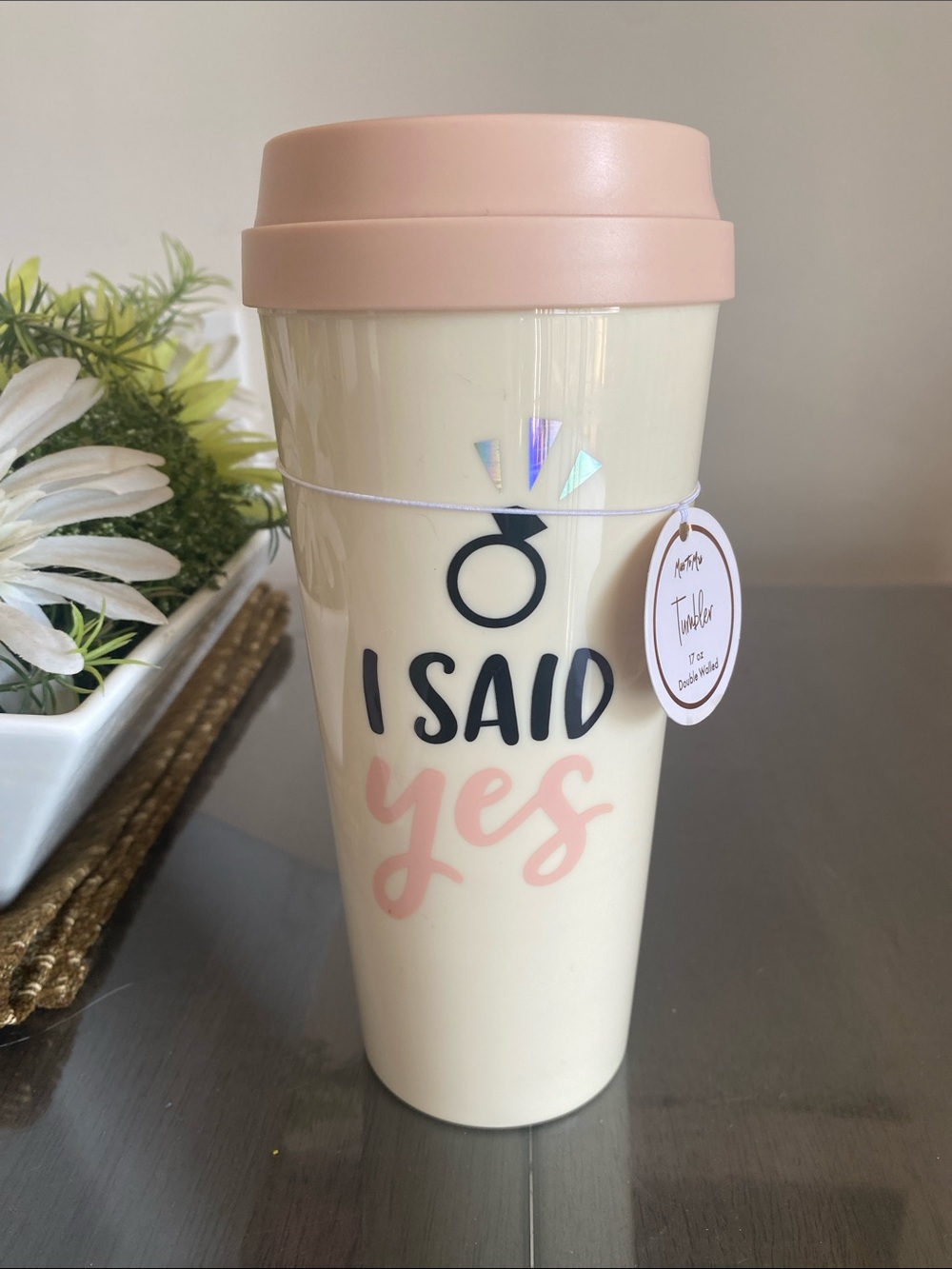New🌈 I Said Yes Engagement Wedding Travel Tumbler gifts
